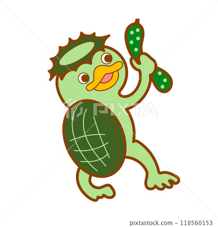 Kappa with a cucumber 118560153