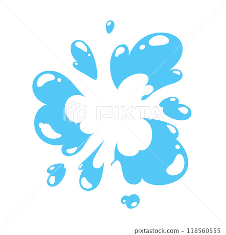 小而簡單的水爆炸效果插畫素材 小而簡單的水爆炸效果插畫素材 118560555