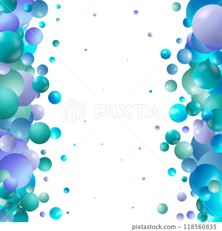 Nature, colorful, multicolored sea pearl background with small and big pearls isolated on transparent background. Eps 10 118560835