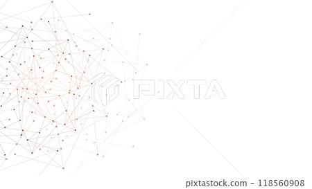 Vector illustration of minimalistic design with connecting the dots and lines. Abstract geometric background of science and technology concept. Vector illustration of minimalistic design with connecting the dots and lines. Abstract geometric background of science and technology concept. 118560908