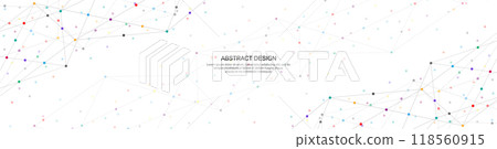 Abstract vector background and geometric pattern with connecting the dots and lines for banner design or header. Minimalistic vector texture for modern design. Abstract vector background and geometric pattern with connecting the dots and lines for banner design or header. Minimalistic vector texture for modern design. 118560915