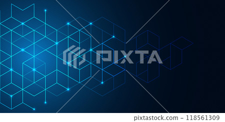 The graphic design elements with isometric shape blocks. Creative vector illustration of abstract geometric background The graphic design elements with isometric shape blocks. Creative vector illustration of abstract geometric background 118561309