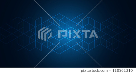 The graphic design elements with isometric shape blocks. Creative vector illustration of abstract geometric background 118561310