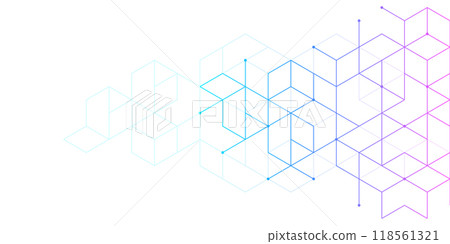 The graphic design elements with isometric shape blocks. Vector illustration of abstract geometric background The graphic design elements with isometric shape blocks. Vector illustration of abstract geometric background 118561321