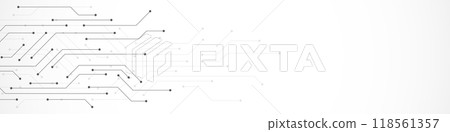 Circuit board texture with communication technology concept. Creative vector illustration 118561357