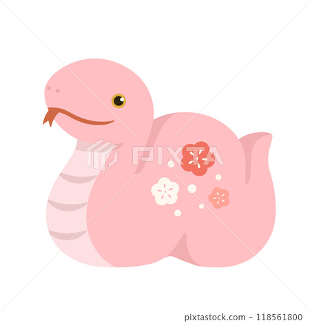 粉紅蛇雕像新年賀卡材料2025 118561800