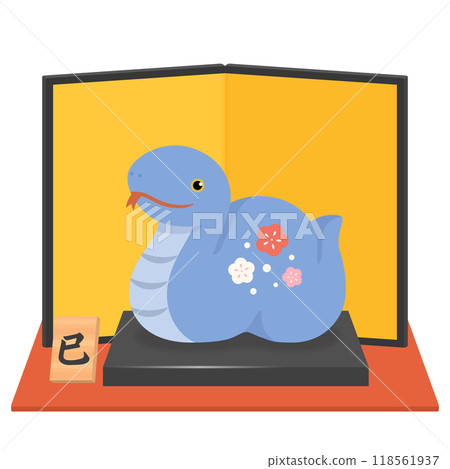 藍蛇雕像與金色屏風賀年片材料2025蛇年 藍蛇雕像與金色屏風賀年片材料2025蛇年 118561937