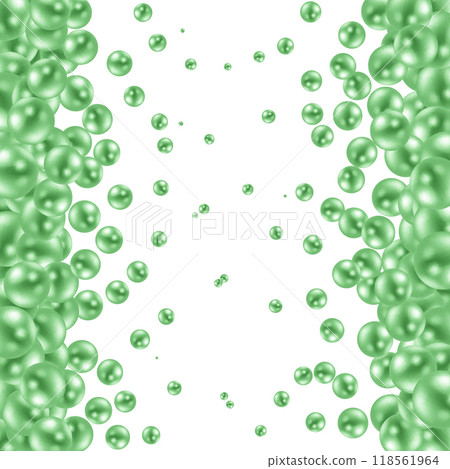 Colored pearls. Abstract vector background. Green balls. EPS 10 118561964