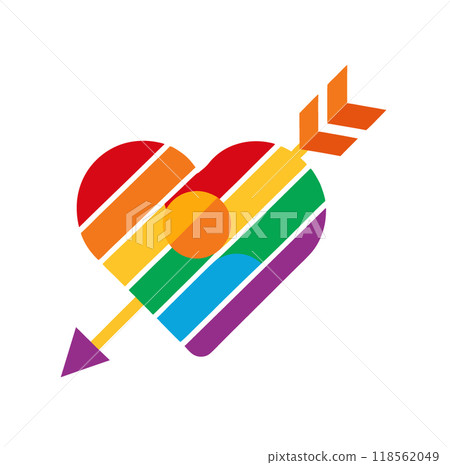 LGBTQ Pride Rainbow Icon Simple Drawing PNG Illustration Colorful Symbol Equality Diversity Inclusion Love Acceptance Community Support. LGBTQ pride rainbow icon simple hand-drawn design promoting 118562049