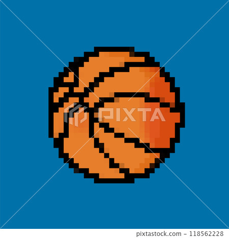 Pixelated basketball icon. Retro pixel icon basketball in vibrant colors Pixelated basketball icon. Retro pixel icon basketball in vibrant colors 118562228