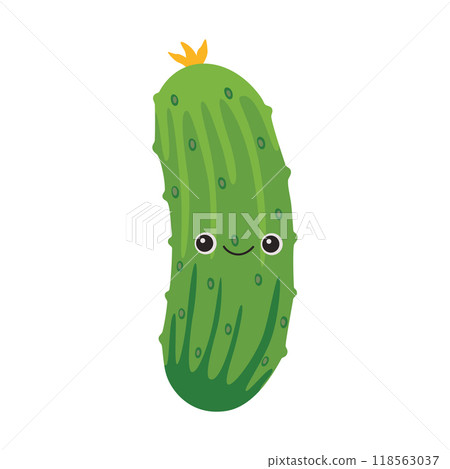 Cute cucumber with smiling face Cute cucumber with smiling face 118563037