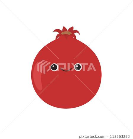 Cute pomegranate with smiling face Cute pomegranate with smiling face 118563223