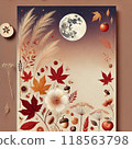 以秋葉為主題的水彩風格插圖 118563798
