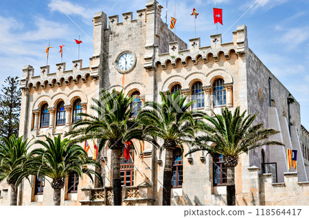 Ciutadella Town Hall, Menorca. Former palace of the Arab governor and Royal Palace under the Crown of Aragon. Menorca, Balearic Islands, Spain Ciutadella Town Hall, Menorca. Former palace of the Arab governor and Royal Palace under the Crown of Aragon. Menorca, Balearic Islands, Spain 118564417