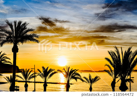 beach, sky, sunset 118564472