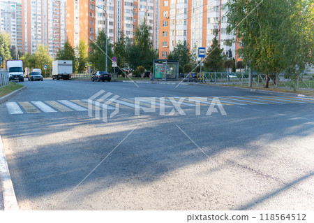 street traffic pedestrian urban road stop crosswalk zebra cross child city safety little walk kid 118564512