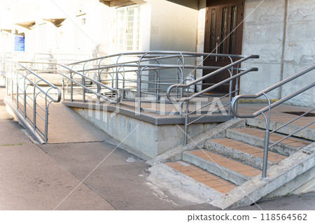 access wheelchair architecture outdoor building disability ramp concrete care disabled slope entrance 118564562