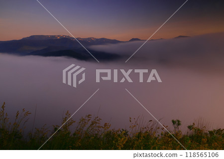 Oshu City, Iwate Prefecture, dawn scenery Oshu City, Iwate Prefecture, dawn scenery 118565106