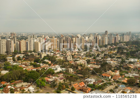 panoramic view of Curitiba cityscape, Brazil. the green city 118565238