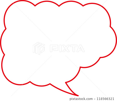 Square type speech bubble red 118566321