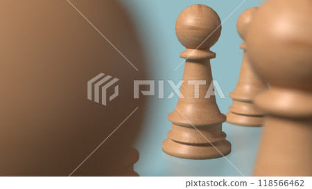 Wood chess on blue background image 3d rendering. Wood chess on blue background image 3d rendering. 118566462