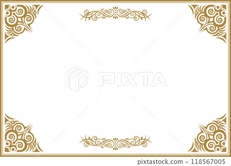 Classic, elegant and gorgeous decorative frame, gold and red Classic, elegant and gorgeous decorative frame, gold and red 118567005