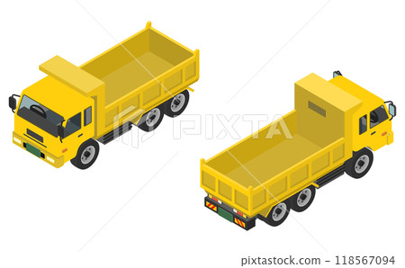 Isometric illustration: Dump truck Isometric illustration: Dump truck 118567094