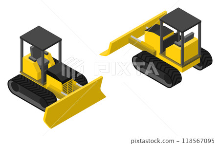Isometric illustration: Bulldozer 118567095
