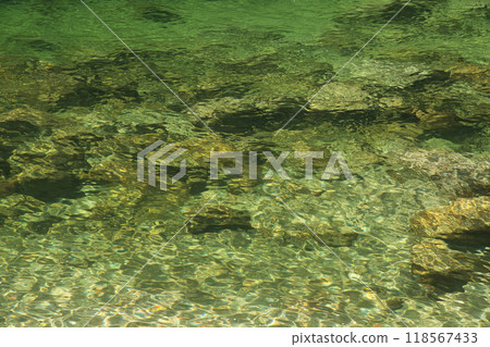 Yakushima: The surface of the Anbo River along the trolley road Yakushima: The surface of the Anbo River along the trolley road 118567433
