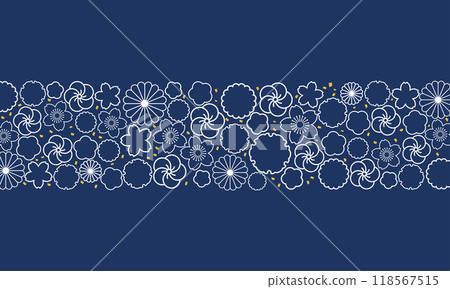 Japanese style floral indigo background Japanese style floral indigo background 118567515