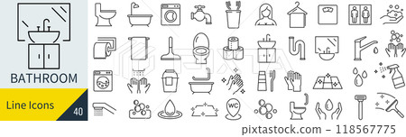 Bathroom icon set Bathroom icon set 118567775