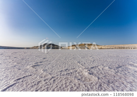 Tuzbayr Salt Lake in Mangistau, Kazakhstan 118568098