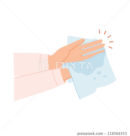 預防凍瘡的措施：洗手後擦乾雙手的圖示 118568353