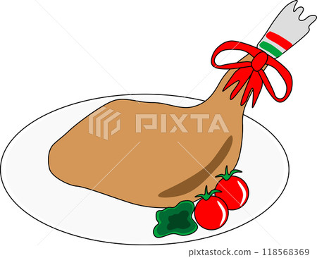 Delicious Christmas chicken illustration Delicious Christmas chicken illustration 118568369