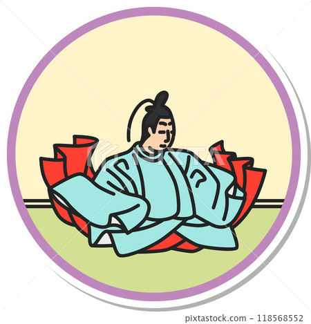 圓形簡單百人一州純德院貼紙 118568552