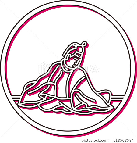 彩色陰影圓形簡單百人一州中言家族 彩色陰影圓形簡單百人一州中言家族 118568584