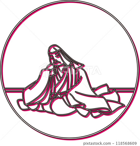 Color shadow circular Hyakunin Isshu - Semimaru Color shadow circular Hyakunin Isshu - Semimaru 118568609