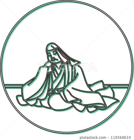 Color shadow circular Hyakunin Isshu - Semimaru 118568610