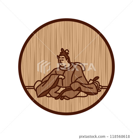 木雕圓形簡約百人一三高村 木雕圓形簡約百人一三高村 118568618