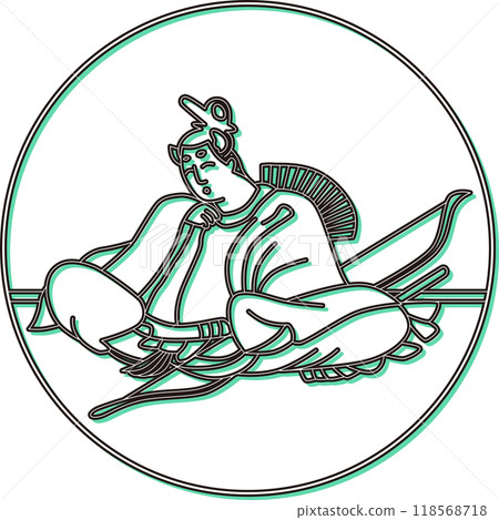 Color shadow circular Hyakunin Isshu Ariwara no Narihira Ason Color shadow circular Hyakunin Isshu Ariwara no Narihira Ason 118568718