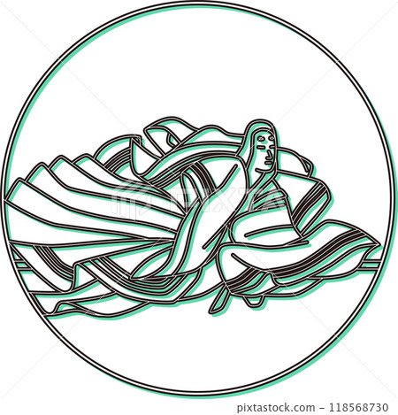 Color shadow circular Hyakunin Isshu Ise 118568730