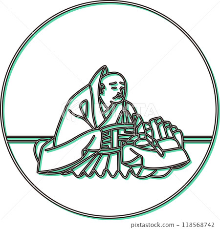 彩色陰影圓形百人一集總書師 彩色陰影圓形百人一集總書師 118568742