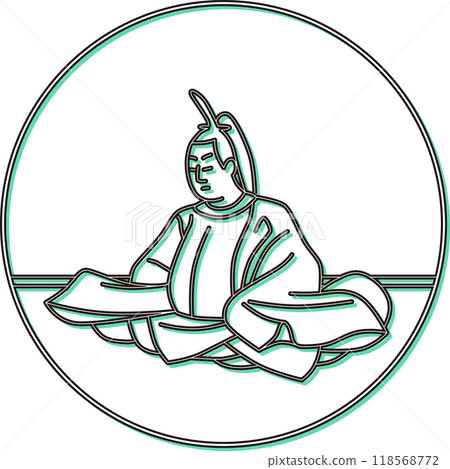 Color shadow circular Hyakunin Isshu - Lord Sadanobu Color shadow circular Hyakunin Isshu - Lord Sadanobu 118568772