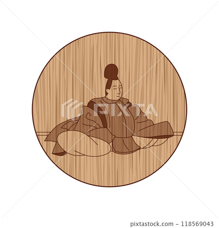 木雕圓百人一書 by Fujiwara Sanekata Asaomi 木雕圓百人一書 by Fujiwara Sanekata Asaomi 118569043