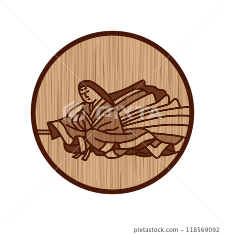 木雕圓形簡約百人一州紅染江門 118569092