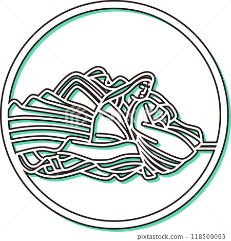 Color shadow circle simple Hyakunin Isshu Koshikibu no Naishi 118569093