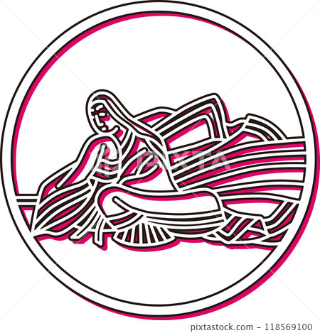 Color shadow circle simple Hyakunin Isshu Ise Daisuke 118569100