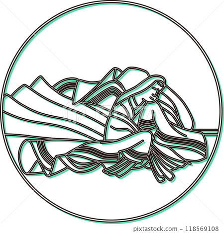 彩色陰影圓形百人一青少言 彩色陰影圓形百人一青少言 118569108