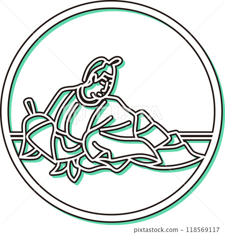 Color shadow circular simple Hyakunin Isshu Gon Chunagon Sadayori 118569117