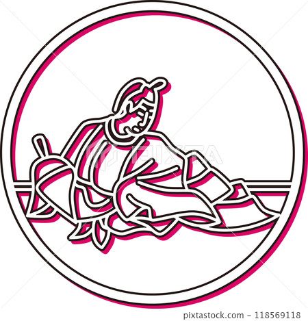 Color shadow circular simple Hyakunin Isshu Gon Chunagon Sadayori Color shadow circular simple Hyakunin Isshu Gon Chunagon Sadayori 118569118